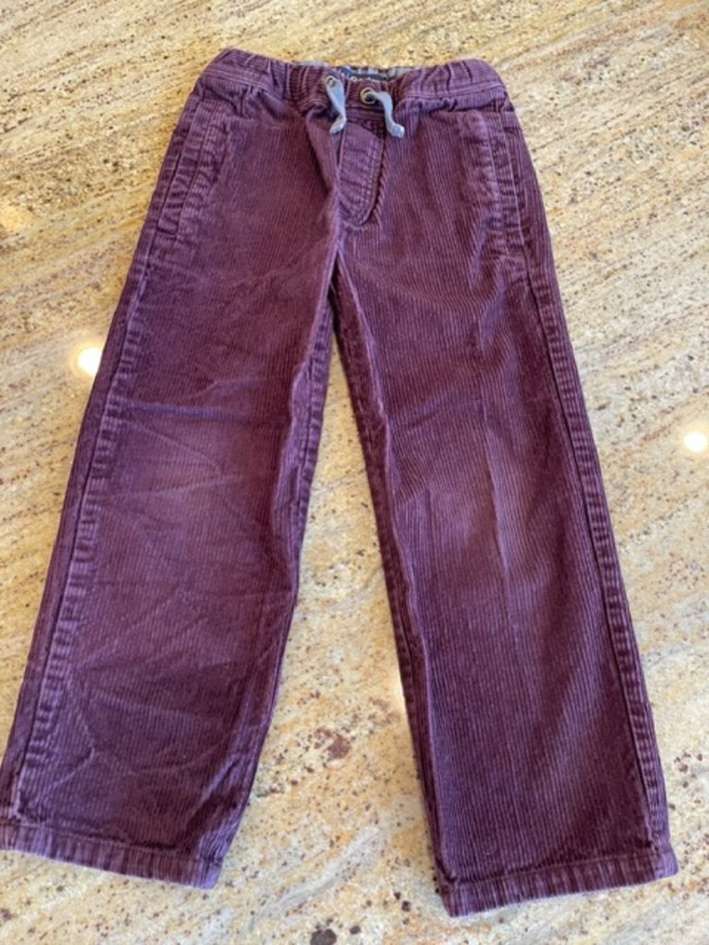 Mini Boden Boys Size 5 Corduroy Drawstring Pants Plum Cotton